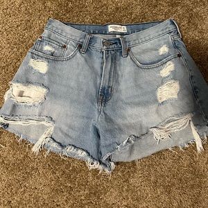 Abercrombie and Fitch Women's Curve Love Mid Rise Boyfriend Shorts